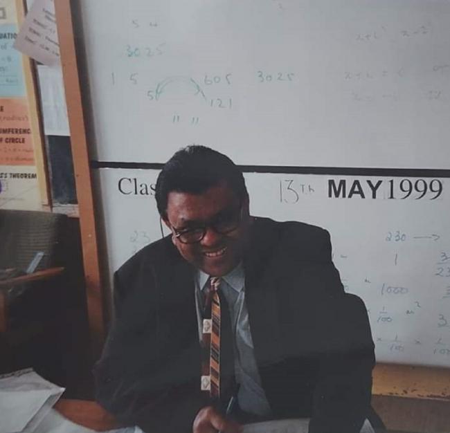 CLASSROOM: Mark Ranasinghe teaching in a classroom in the 1990s