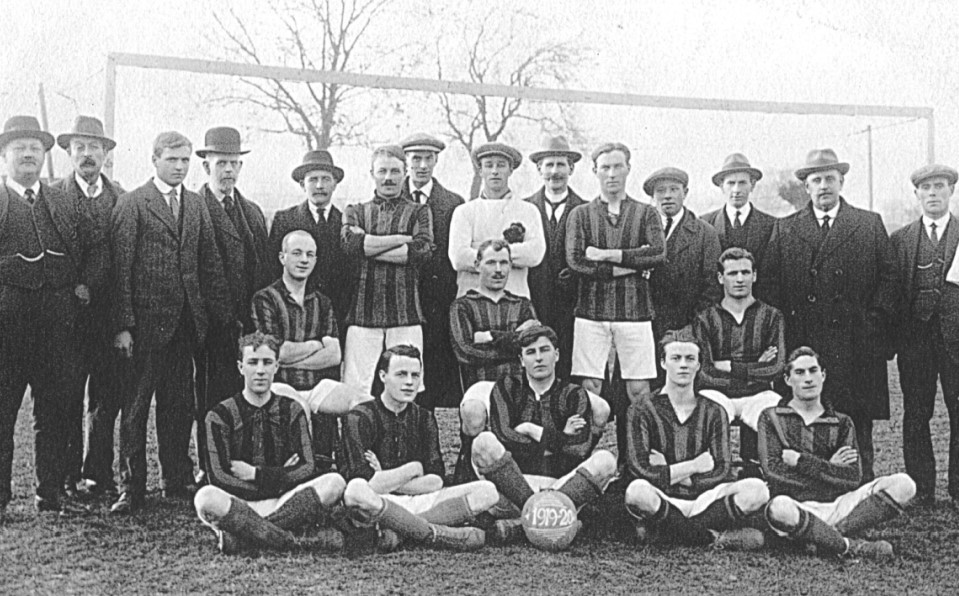 This picture is from the collection of Brian Iles, who shared it with Gazette readers in 2003, and shows Malvern Link FC in the season 1919-20.The photo was taken by Grosvenor of Malvern