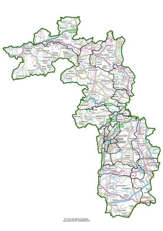 Malvern Gazette: Map for proposed wards in Malvern Hills.