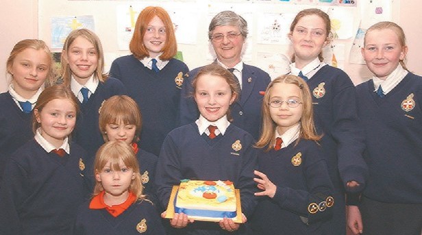 Jean Griffin celebrated 21years as captain of Malvern Girls’ Brigade in April 2004
