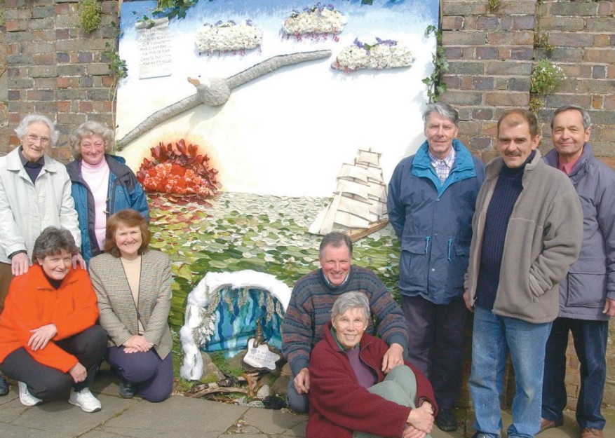 West Malvern Garden Club members with their winning effort in 2002s well dressing competition