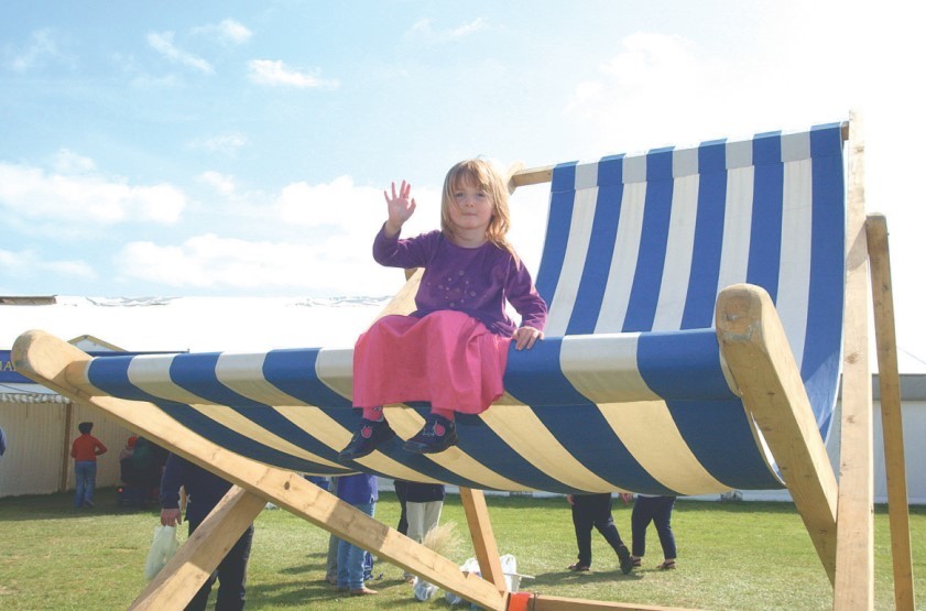 The Spring Show in 2002 had a sculpture trail for visitors to enjoy. Among them was four-year-old Emily Hutchinson, of Ryton, pictured here with a giant deck chair