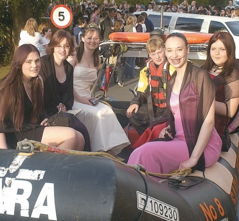 Teenagers from The Chase High School made a splash when they arrived for their prom on a SARA lifeboat in 2005