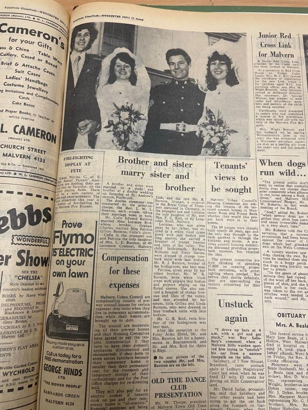 Malvern Gazette: STORY: The wedding as it appeared in the Gazette 50 years ago