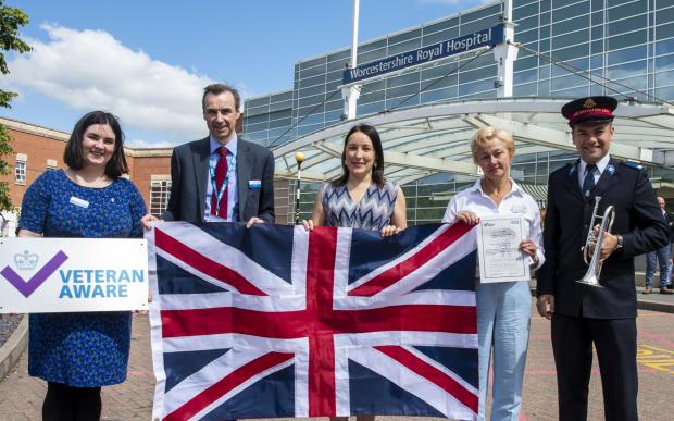 Malvern Gazette: HONOUR: The Union flag at Worcestershire Royal Hospital which is 'veteran aware'