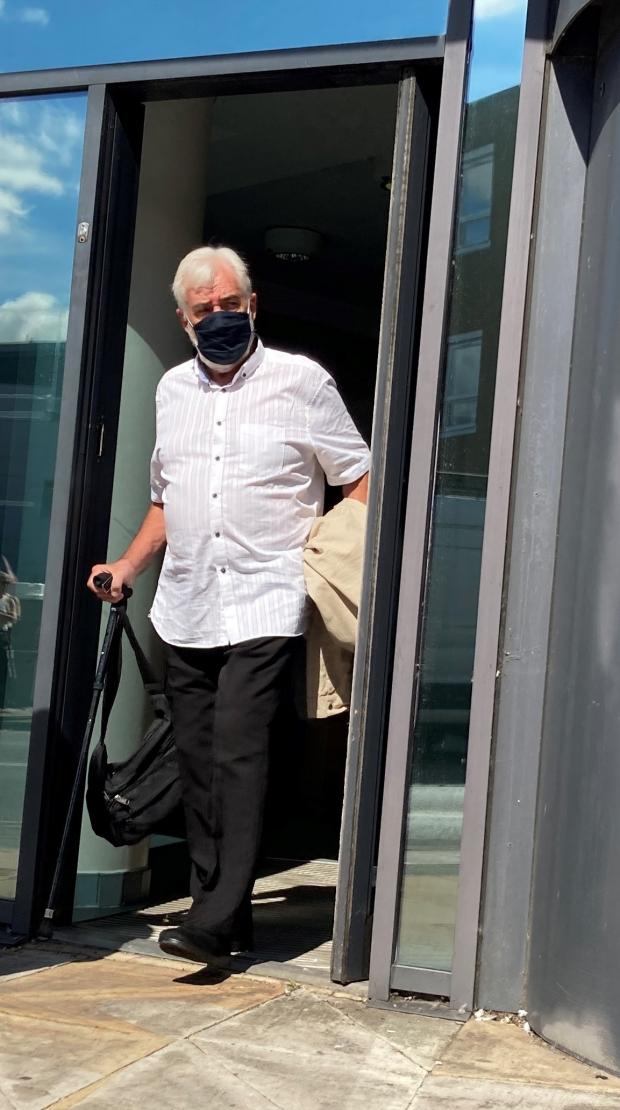 Malvern Gazette: COURT: David Sykes leaves Worcester Magistrates Court. He is accused of wounding/grievous bodily harm, child cruelty and indecent assault 