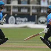 DEFEAT: Ross Whiteley and Brett D'Oliveira during Worcestershire's defeat against Gloucestershire in the T20 Blast. Pic. Worcs CCC