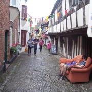 The sofa's out again in Church Lane, for the Ledbury Poetry Festival