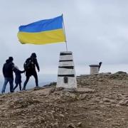 GONE: The Ukraine flag has disappeared from the Malvern Hills Worcestershire Beacon.