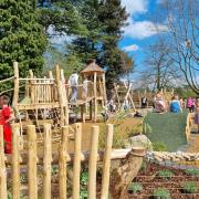 FUN: Visitors enjoying the new play area in Priory Park