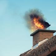 A stock image of a chimney fire