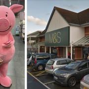 Percy Pig will be at M&S Malvern on Monday