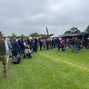 A long queue for the Beefy Boys at the Three Counties Showground