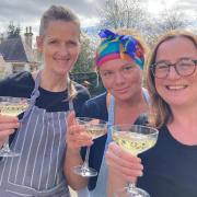 Bar Limon staff raise a glass after being named as a finalist in the Muddy Stilettos Awards 2023. L-R: Commis chefs Joanne Patterson Tamayo and Ewa Kulik with owner Lucy Dunlop