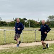 News: former Malvern RFC player Jon Owen (left) and Executive Committee member Mark Johnson have been running 5K every day through June for charity