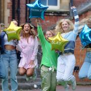 Students at Malvern St James Girls' School celebrate their A-level results