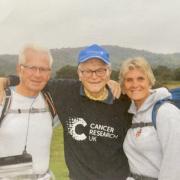 Regular walkers Robin and Cathy Carr with Ray Worth (middle)