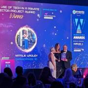 Natalie Wadley of Changemaker 3D, alumni of BetaDen Corhort 5, receives her Midlands Women in Tech award