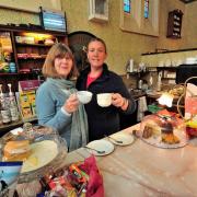SAD: Owner Margaret Baddeley and daughter Melissa Baddeley, at Lady Foley's Tea Room, Great Malvern Station.
