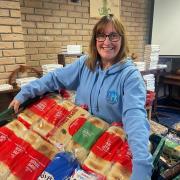 Rev Amy Wearing was helping to distribute the food on Tuesday
