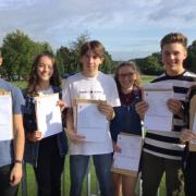 SUCCESS: Students at Hanley Castle High School near Upton celebrate their GCSE results in August