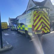 Emergency services outside Waitrose in Malvern