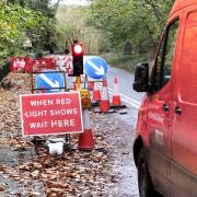 The roadworks on the A449 Wells Road