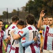 Action shots from Malvern Town's 6-0 win over Bashley