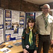 Maurice Bottomley from 1st Upton Scouts and cub scout Miriam Sharp