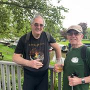APPROVAL: Customers Phil Powell and Dave Wilcoxon enjoyed a pint at the Eagle and Sun in Hanbury, near Droitwich