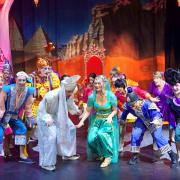 Powick Players during their last pantomime performance of Aladdin