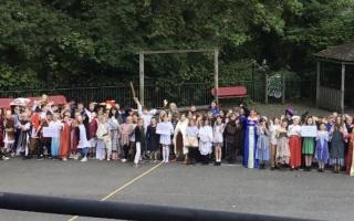 Pupils and staff at Northleigh dressed as their history topics earlier this year