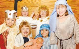 Pupils from the Wyche Primary School in their nativity play